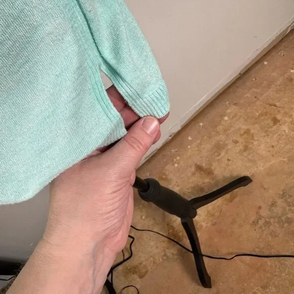 Talbots Soft Mint V-Neck Sweater - Picture 7 of 7